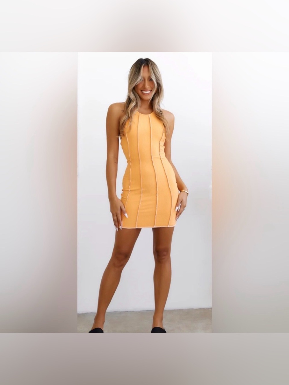 Hello Molly Ribbed BodyCon Halter Mini‎ Dress Size 6 New With Tags